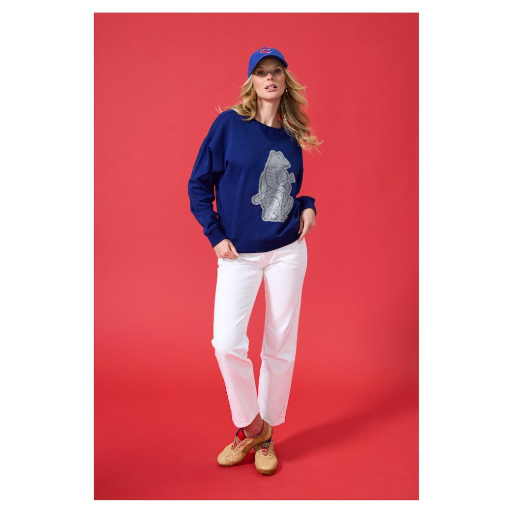 Chicago Cubs Terez Women's Oversized Gemstone Logo Sweatshirt Clearance