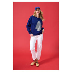 Chicago Cubs Terez Women's Oversized Gemstone Logo Sweatshirt Clearance