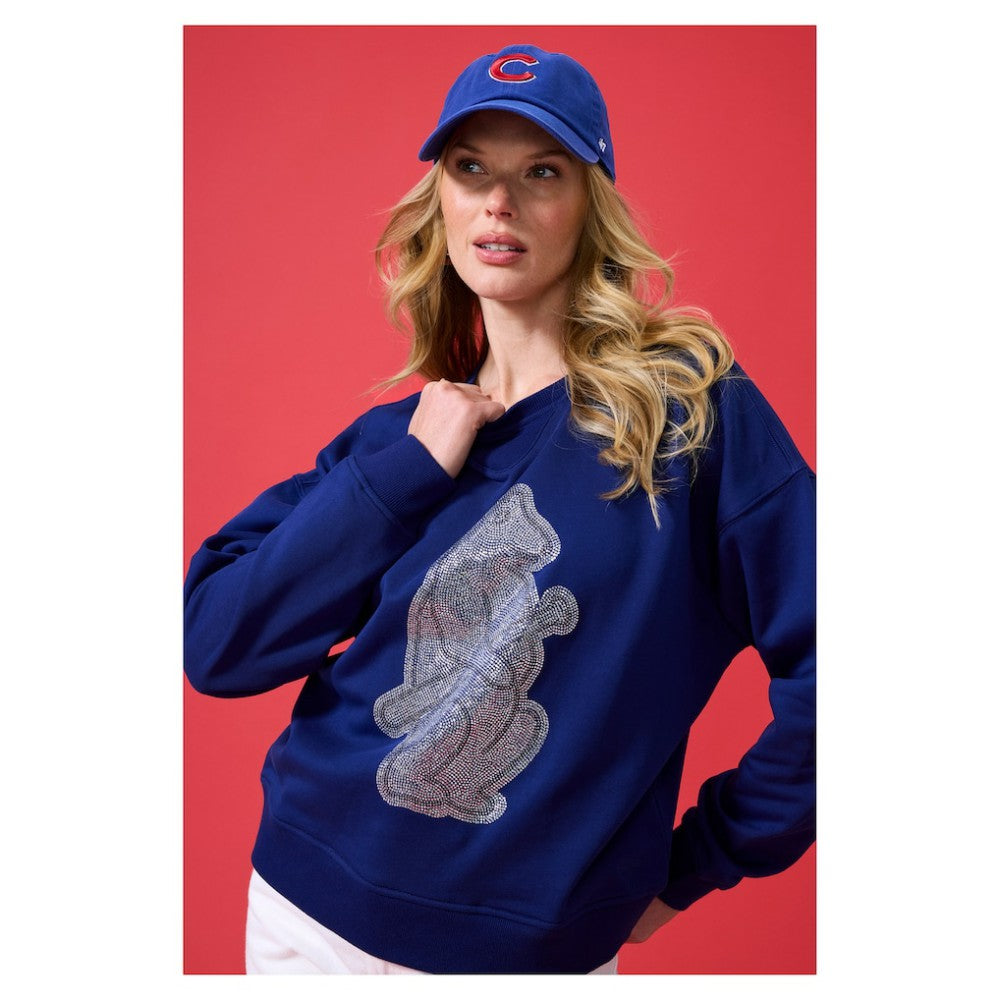 Chicago Cubs Terez Women's Oversized Gemstone Logo Sweatshirt Clearance