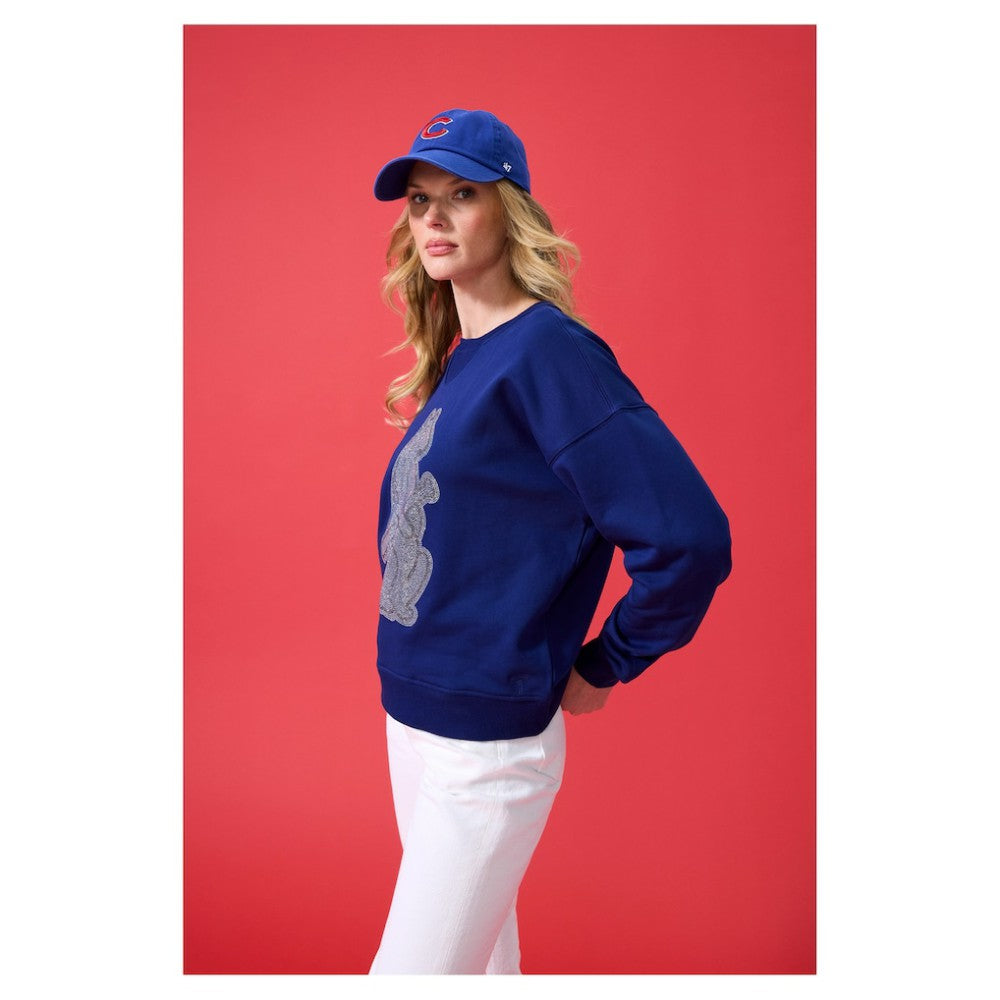 Chicago Cubs Terez Women's Oversized Gemstone Logo Sweatshirt Clearance