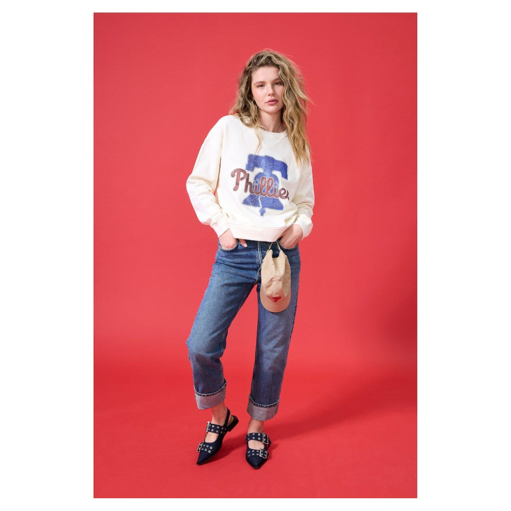 Philadelphia Phillies Terez Women's Oversized Gemstone Logo Sweatshirt Lifestyle