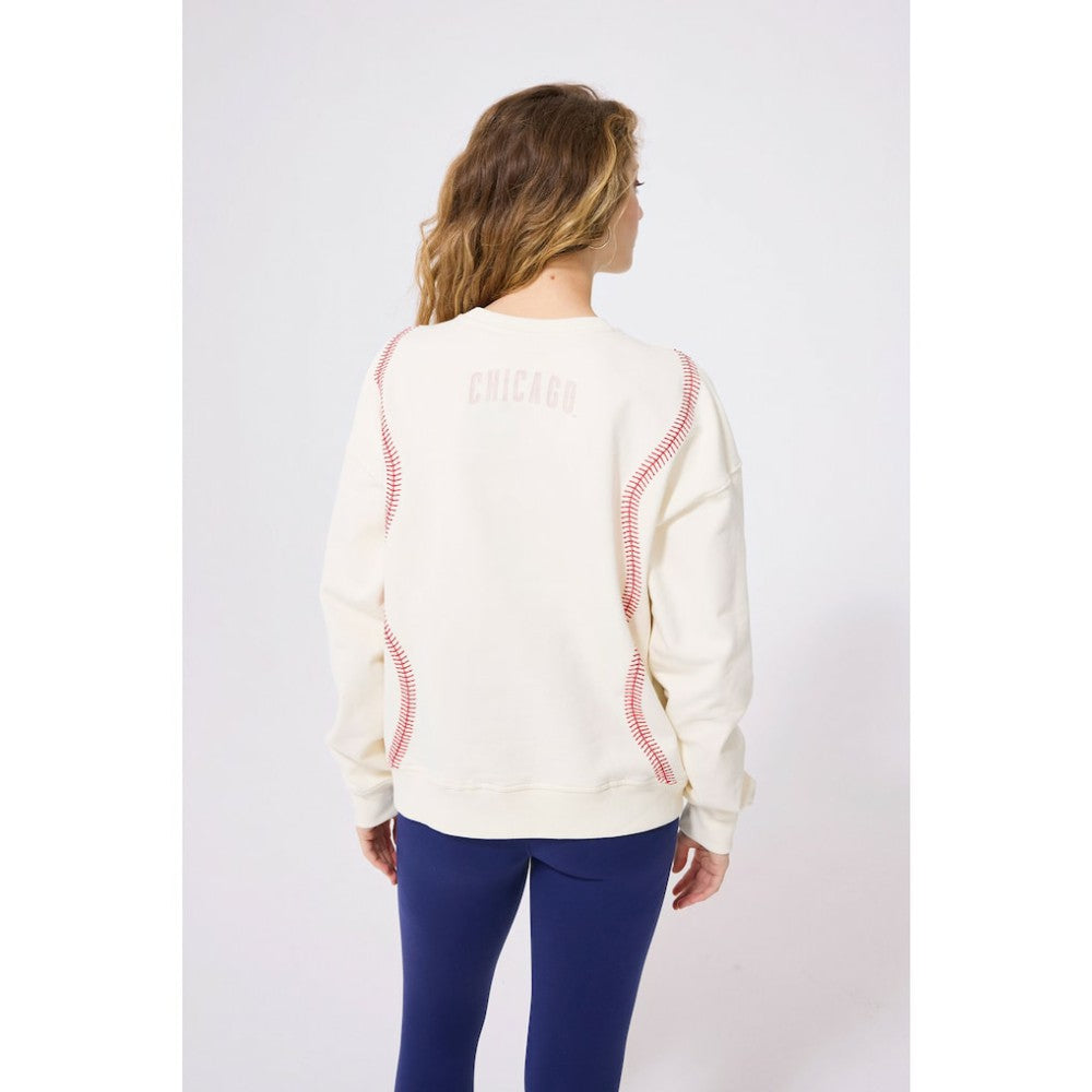 Chicago Cubs Terez Women's Baseball Stitch Pullover Sweatshirt discount