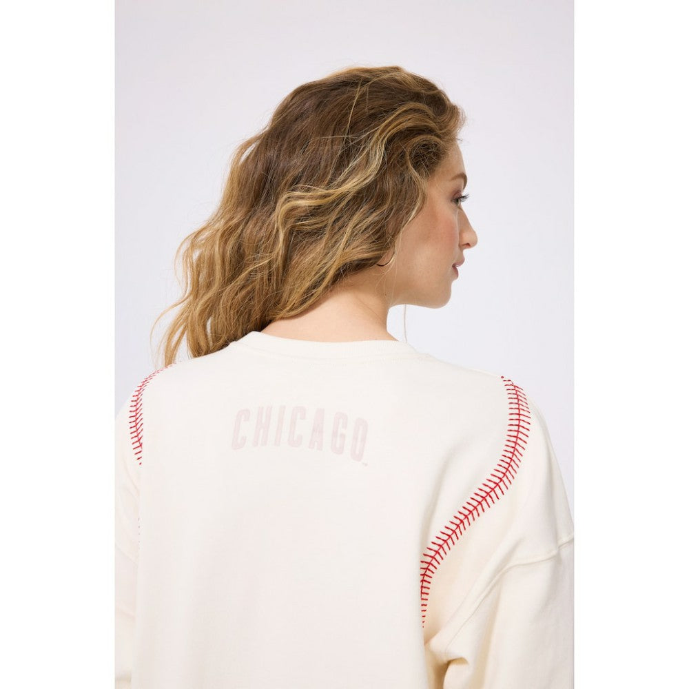 Chicago Cubs Terez Women's Baseball Stitch Pullover Sweatshirt discount