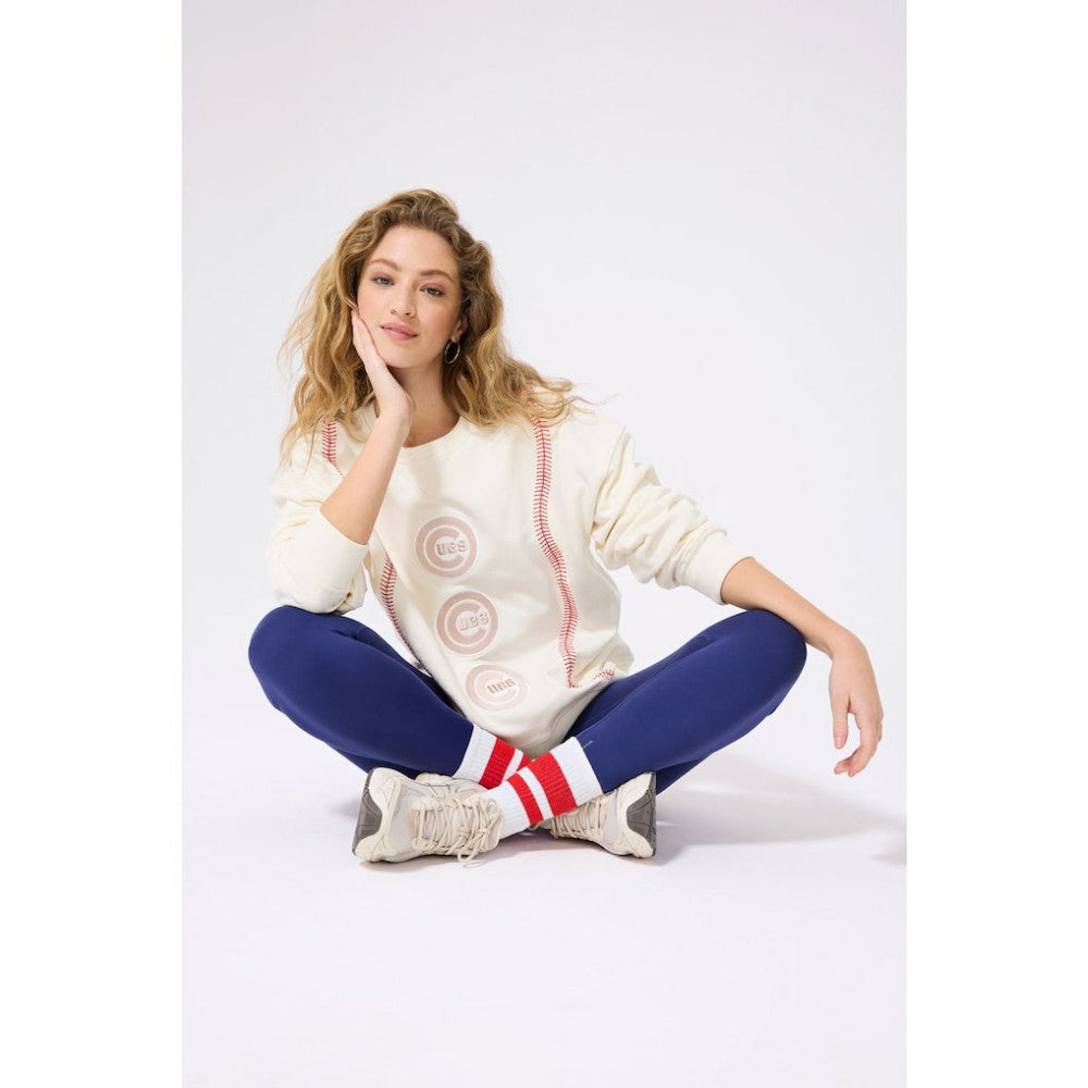 Chicago Cubs Terez Women's Baseball Stitch Pullover Sweatshirt discount