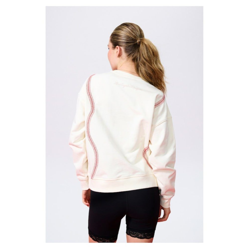 Los Angeles Dodgers Terez Women's Baseball Stitch Pullover Sweatshirt discount