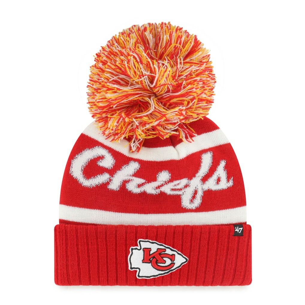 Kansas City Chiefs '47 Women's Spirited Cuffed Knit Hat with Pom Red - 47 brand