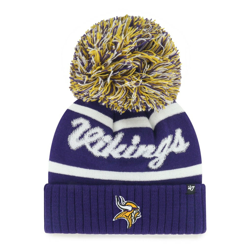 Minnesota Vikings '47 Women's Spirited Cuffed Knit Hat with Pom Purple - 47 brand