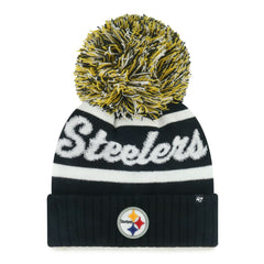 Pittsburgh Steelers '47 Women's Spirited Cuffed Knit Hat with Pom Black - 47 brand