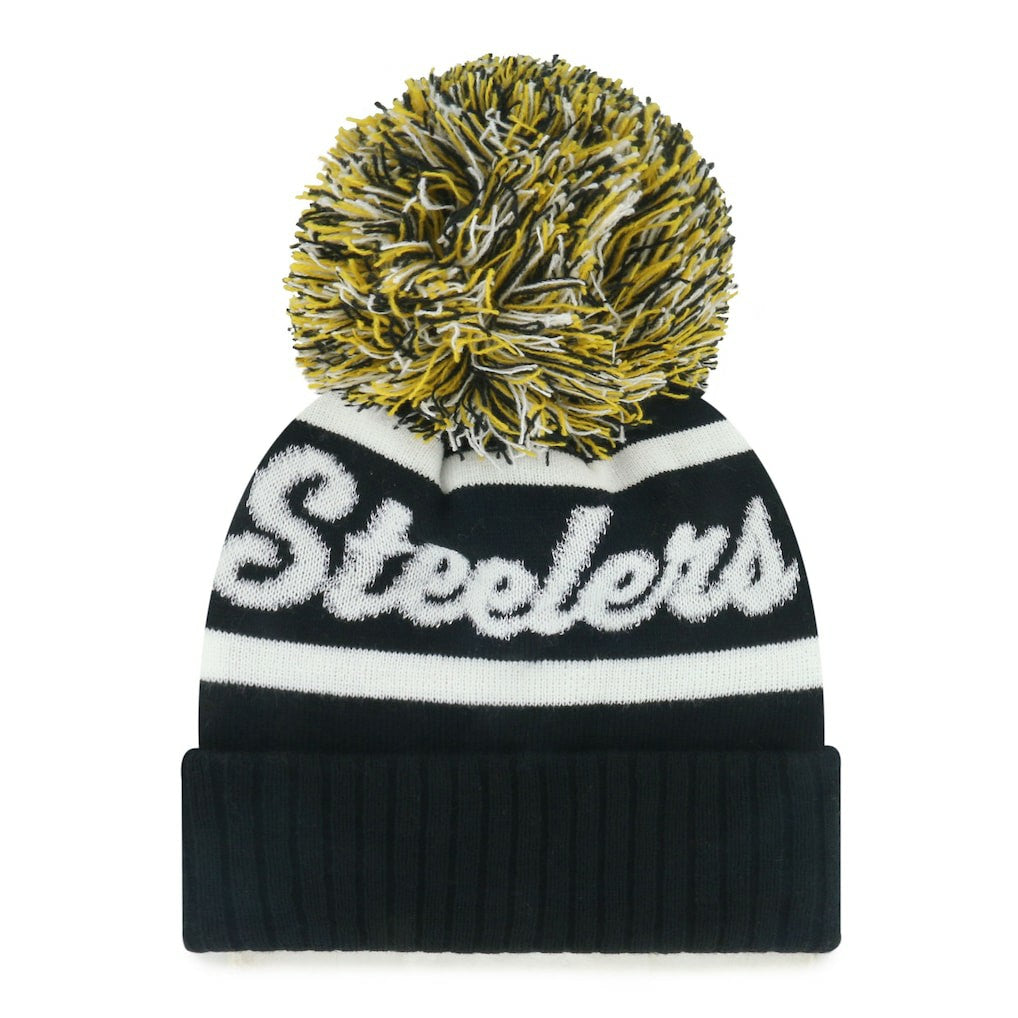 Pittsburgh Steelers '47 Women's Spirited Cuffed Knit Hat with Pom Black - 47 brand