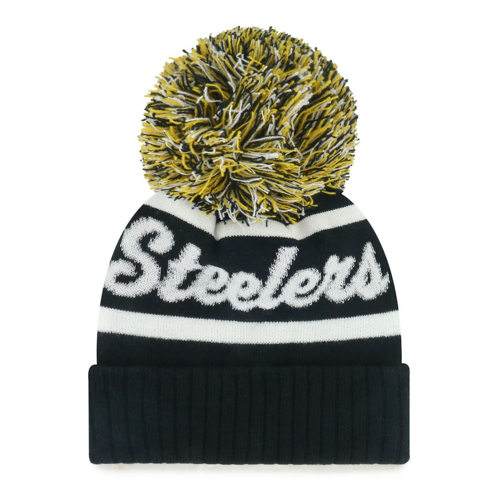 Pittsburgh Steelers '47 Women's Spirited Cuffed Knit Hat with Pom Black - 47 brand