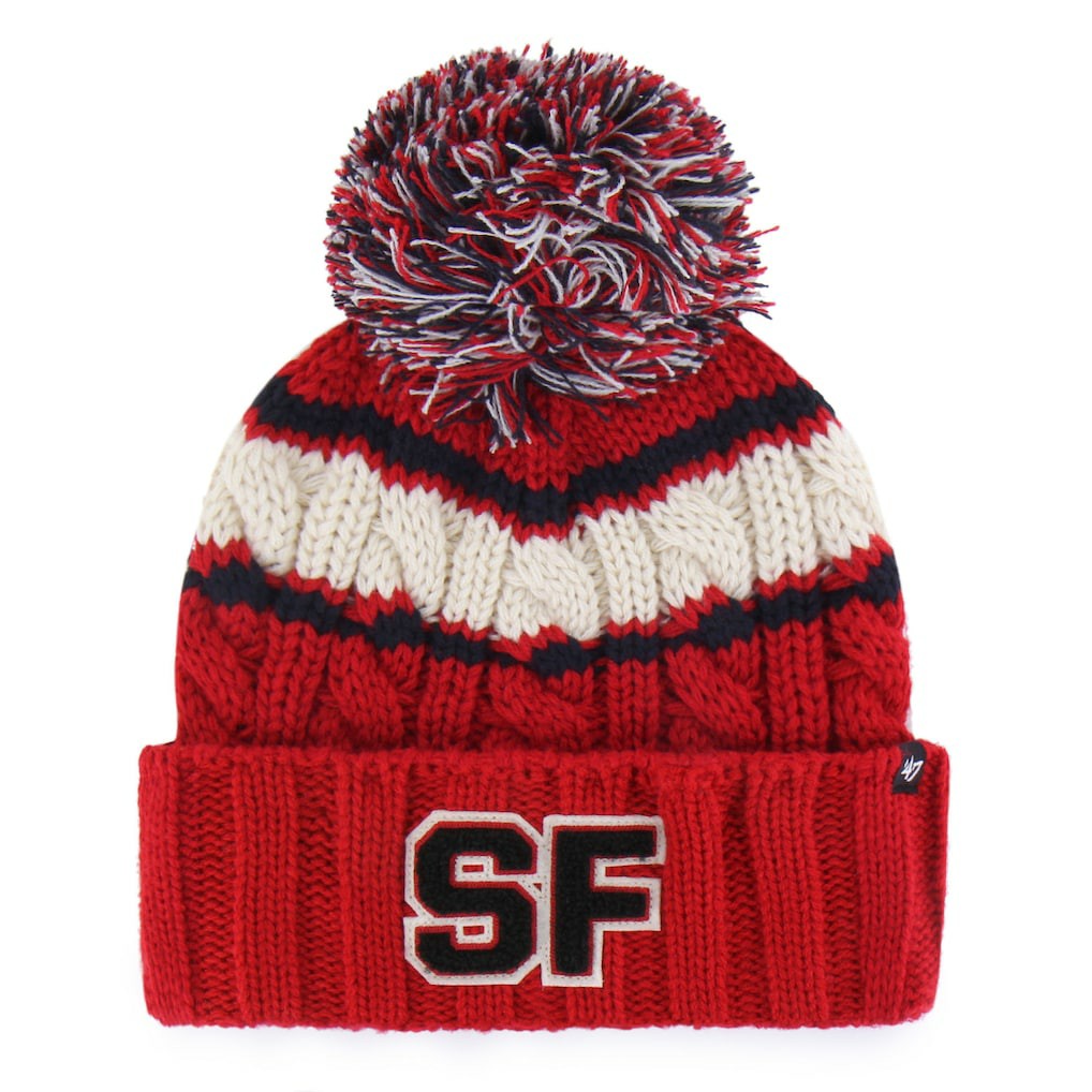 San Francisco 49ers '47 Women's Emma Cuffed Knit Hat with Pom Scarlet - 47 brand