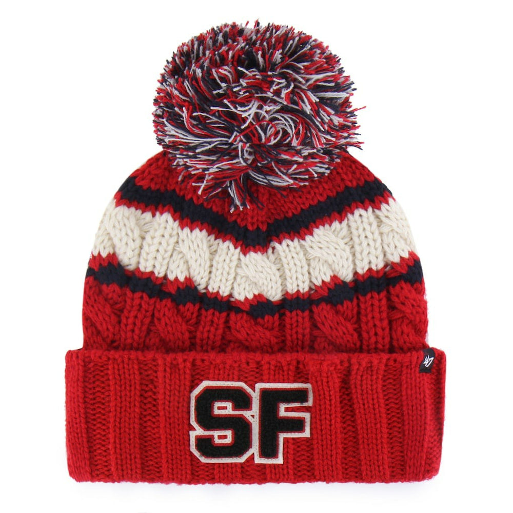 San Francisco 49ers '47 Women's Emma Cuffed Knit Hat with Pom Scarlet - 47 brand