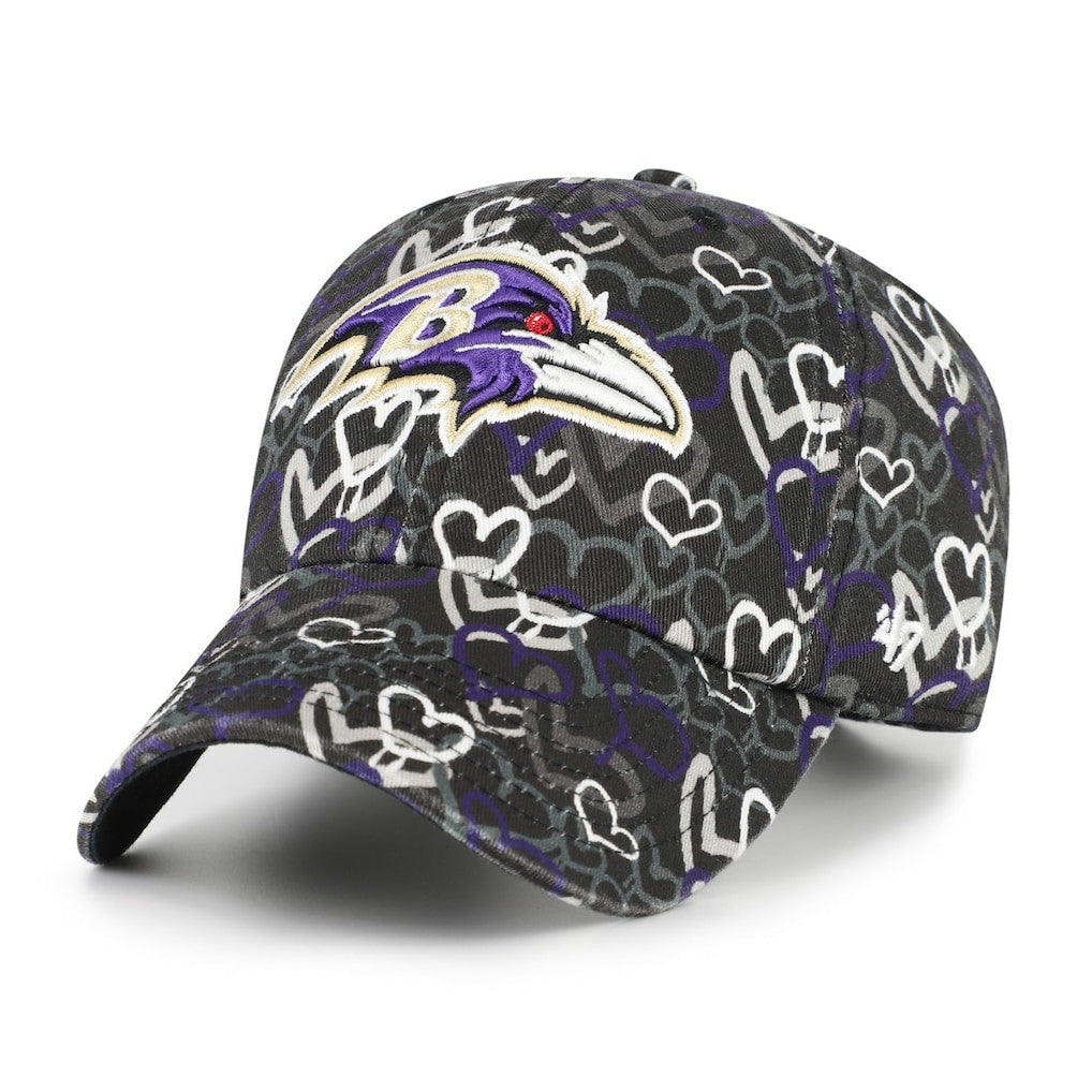 Baltimore Ravens '47 Girls Youth Mural Clean Up Adjustable Hat Black - 47 brand