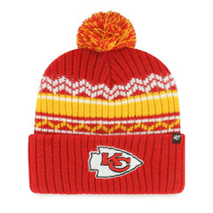 Kansas City Chiefs '47 Youth Polar Vortex Cuffed Knit Hat with Pom Red - 47 brand