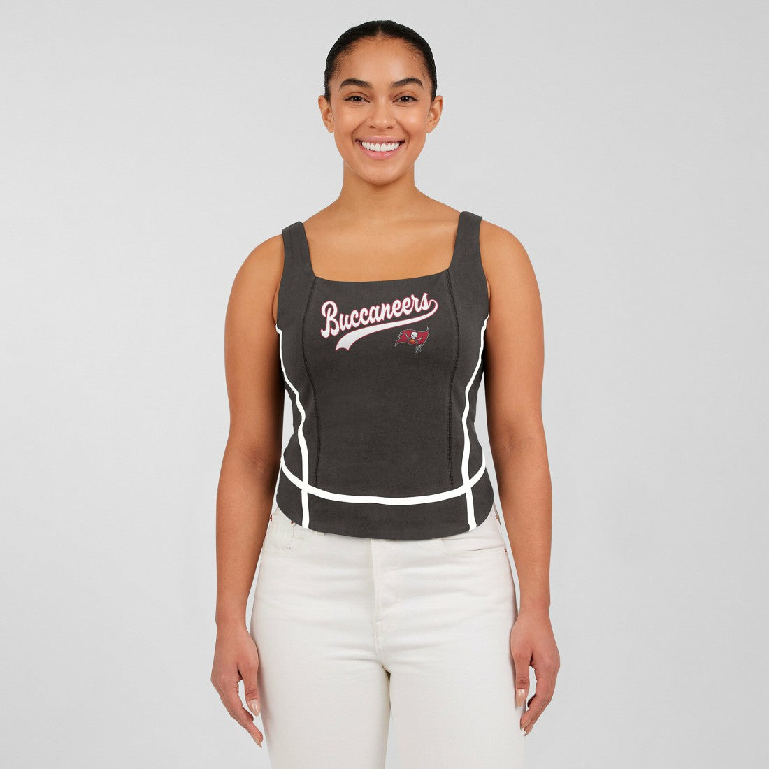 Tampa Bay Buccaneers WEAR by Erin Andrews Women's Square Neck Tank Top Pewter - NFL