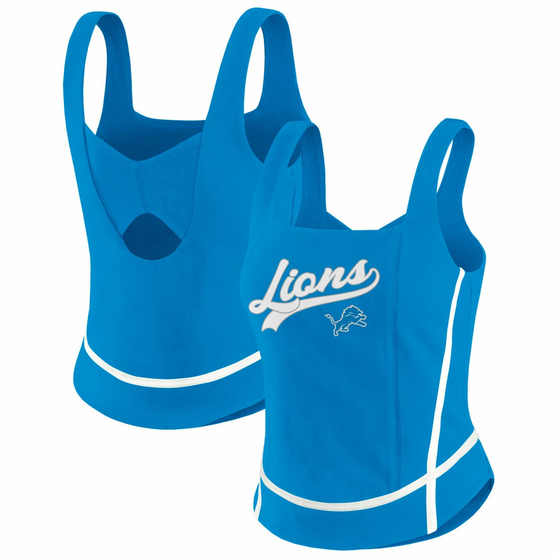 Detroit Lions WEAR by Erin Andrews Women's Square Neck Tank Top Blue - NFL