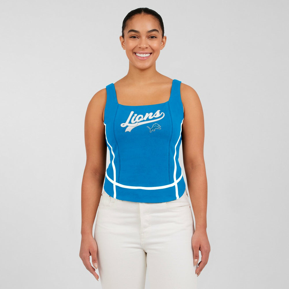 Detroit Lions WEAR by Erin Andrews Women's Square Neck Tank Top Blue - NFL