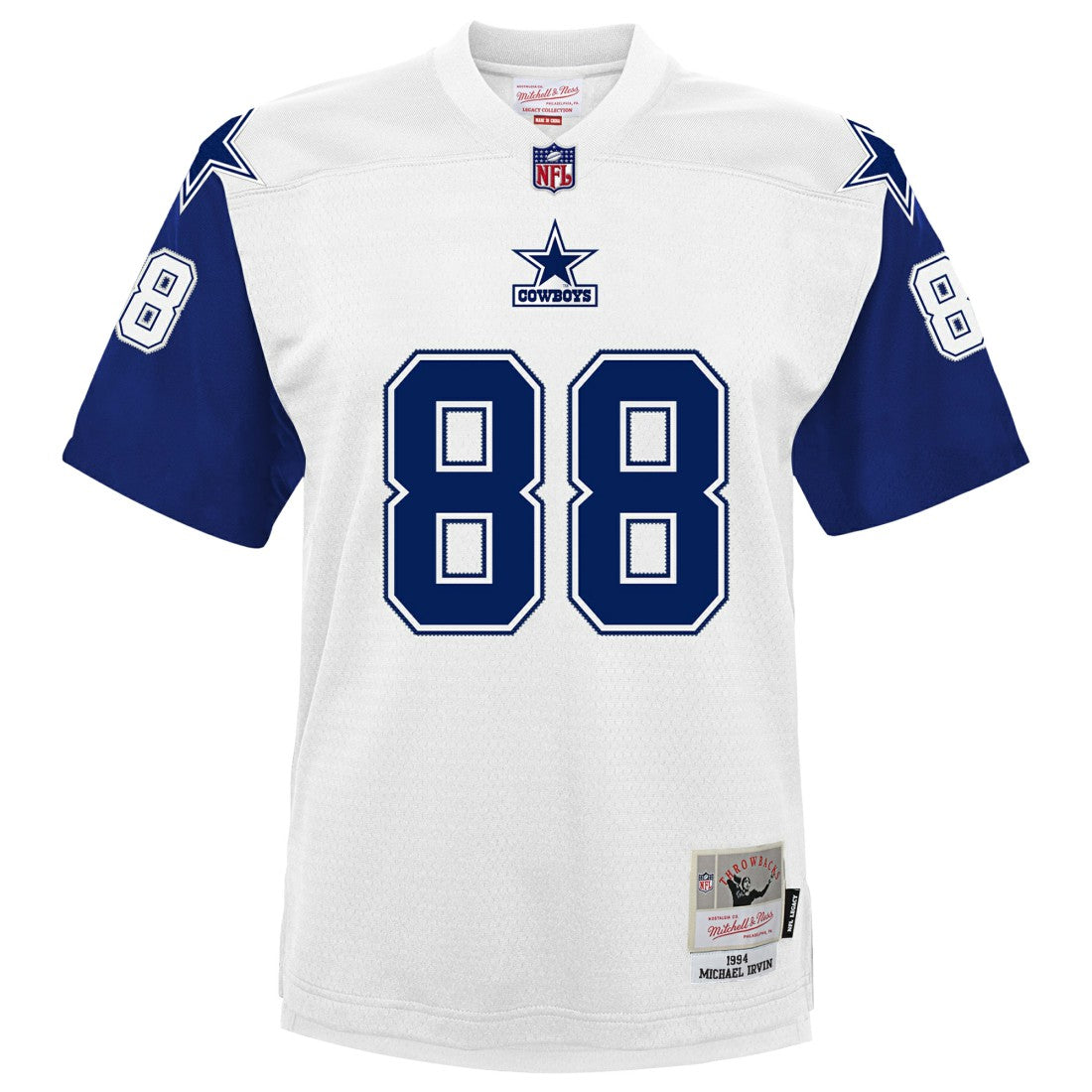 Michael Irvin Dallas Cowboys Youth 1994 Alternate Legacy Jersey White - Mitchell & Ness