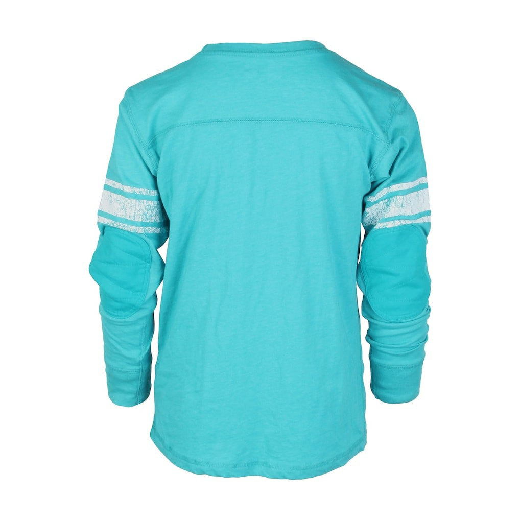 Miami Dolphins Wes & Willy Youth Football Long Sleeve T-Shirt Aqua - NFL