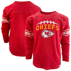 Kansas City Chiefs Wes & Willy Youth Football Long Sleeve T-Shirt Red - NFL