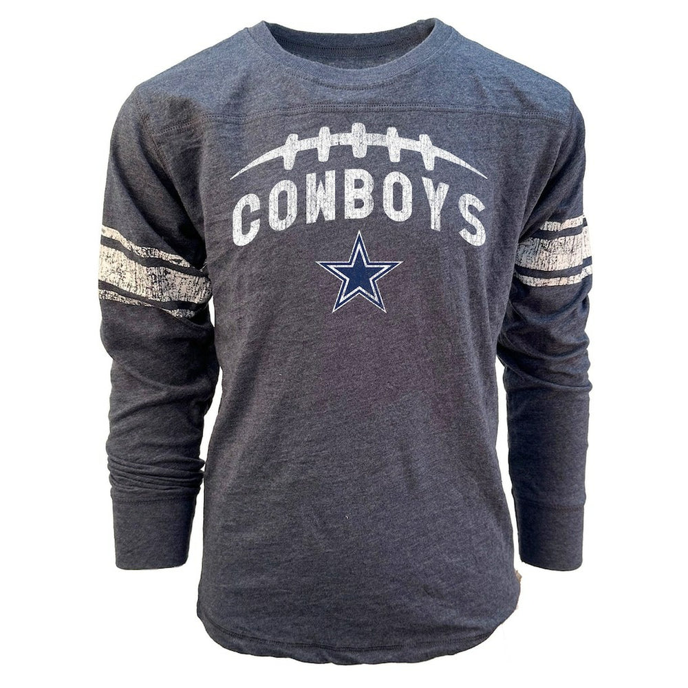 Dallas Cowboys Wes & Willy Youth Football Long Sleeve T-Shirt Navy - NFL