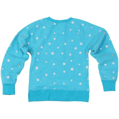 Miami Dolphins Wes & Willy Girls Youth Shimmer Star Reverse Fleece Pullover Sweatshirt Aqua - NFL