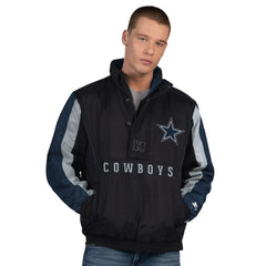 Dallas Cowboys Starter Thursday Night Gridiron Vintage Logo Half-Zip Jacket Black - NFL