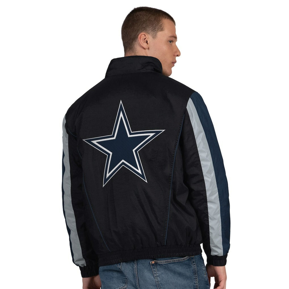 Dallas Cowboys Starter Thursday Night Gridiron Vintage Logo Half-Zip Jacket Black - NFL