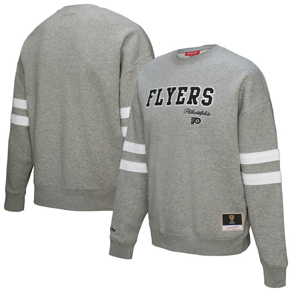 Philadelphia Flyers - Mitchell & Ness Women's Logo Lightweight Pullover Sweatshirt Heather Gray