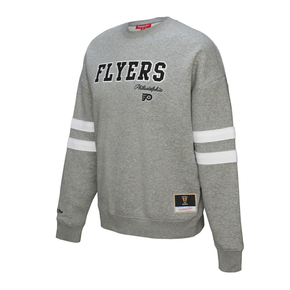 Philadelphia Flyers - Mitchell & Ness Women's Logo Lightweight Pullover Sweatshirt Heather Gray