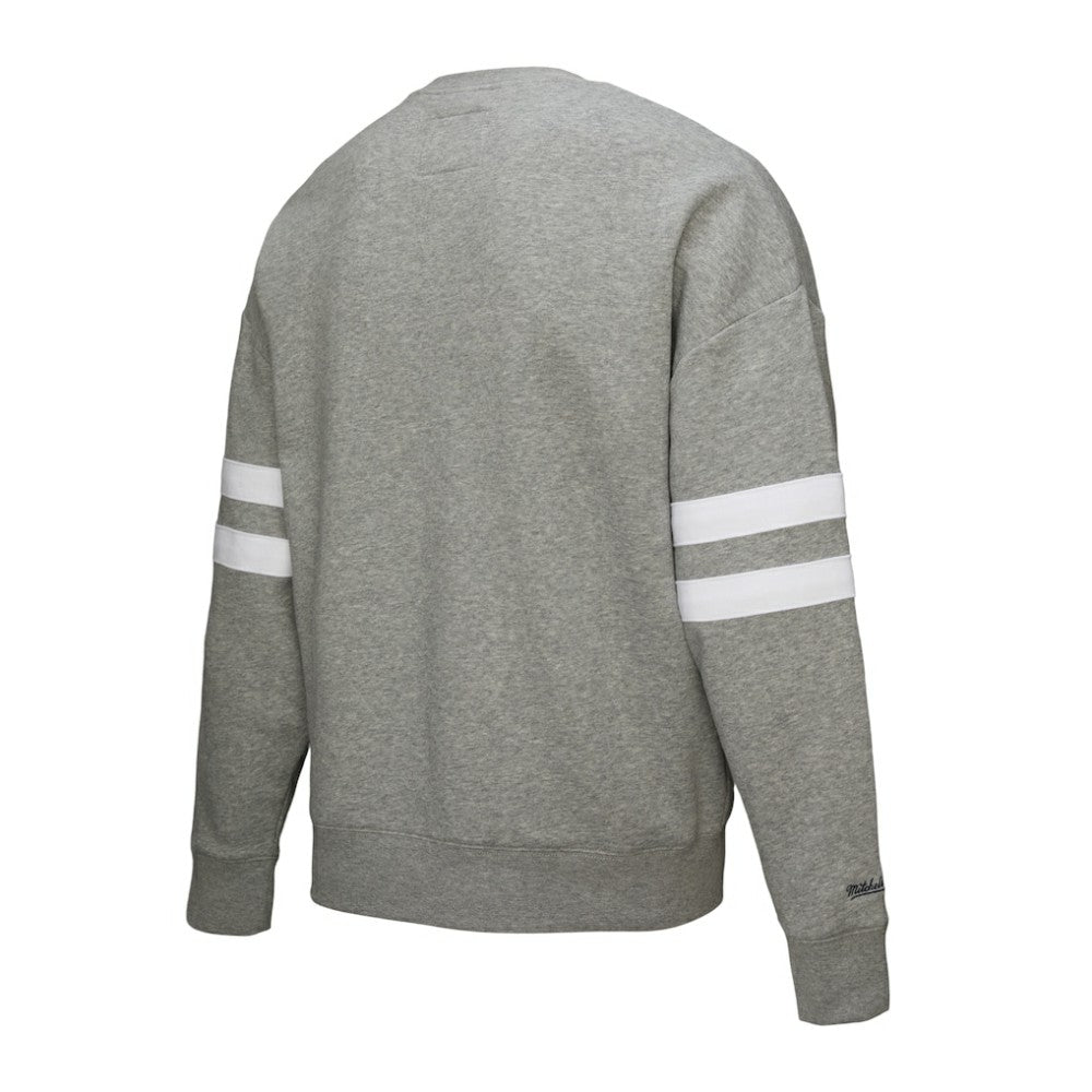 New York Rangers Mitchell & Ness Women's Logo Lightweight Pullover Sweatshirt Heather Gray