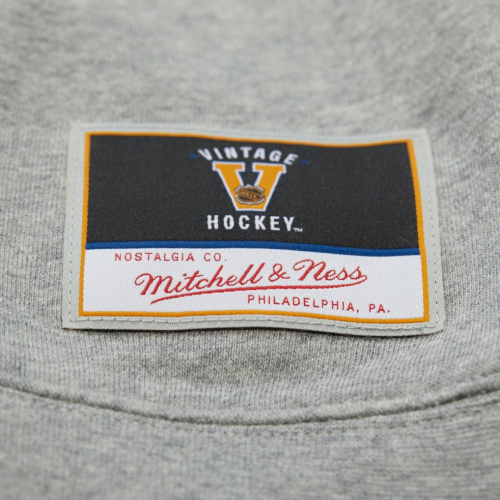 New York Rangers Mitchell & Ness Women's Logo Lightweight Pullover Sweatshirt Heather Gray