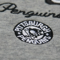 Pittsburgh Penguins Mitchell & Ness Women's Logo Lightweight Pullover Sweatshirt Heather Gray