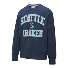 Seattle Kraken Mitchell & Ness Playoff Win Fleece Pullover Sweatshirt Deep Sea Blue