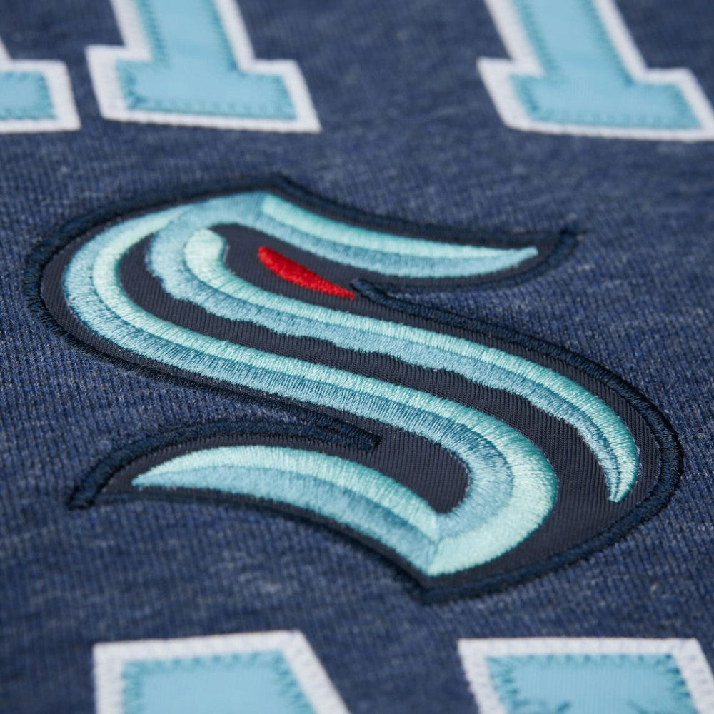 Seattle Kraken Mitchell & Ness Playoff Win Fleece Pullover Sweatshirt Deep Sea Blue