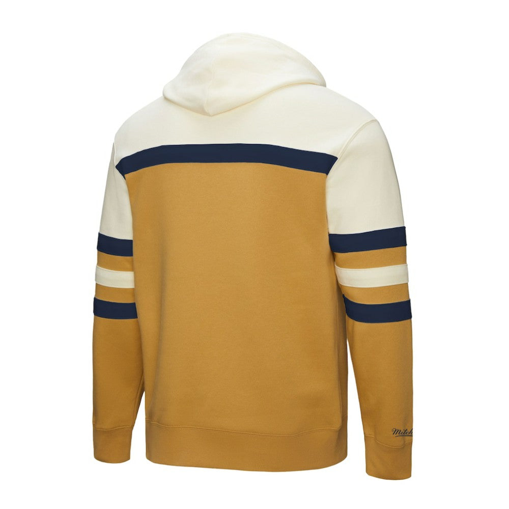 Columbus Blue Jackets - Mitchell & Ness Head Coach Pullover Hoodie Gold/Cream