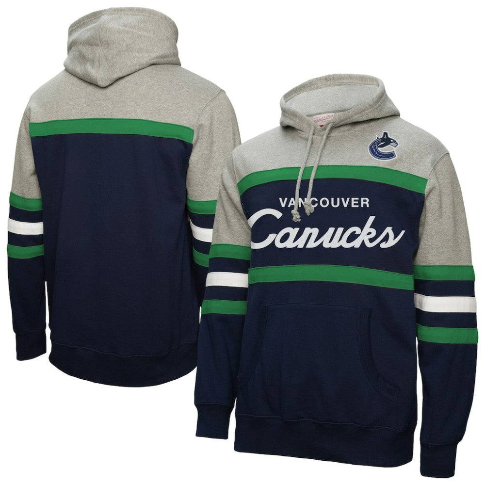 Vancouver Canucks - Mitchell & Ness Head Coach Pullover Hoodie Navy/Gray
