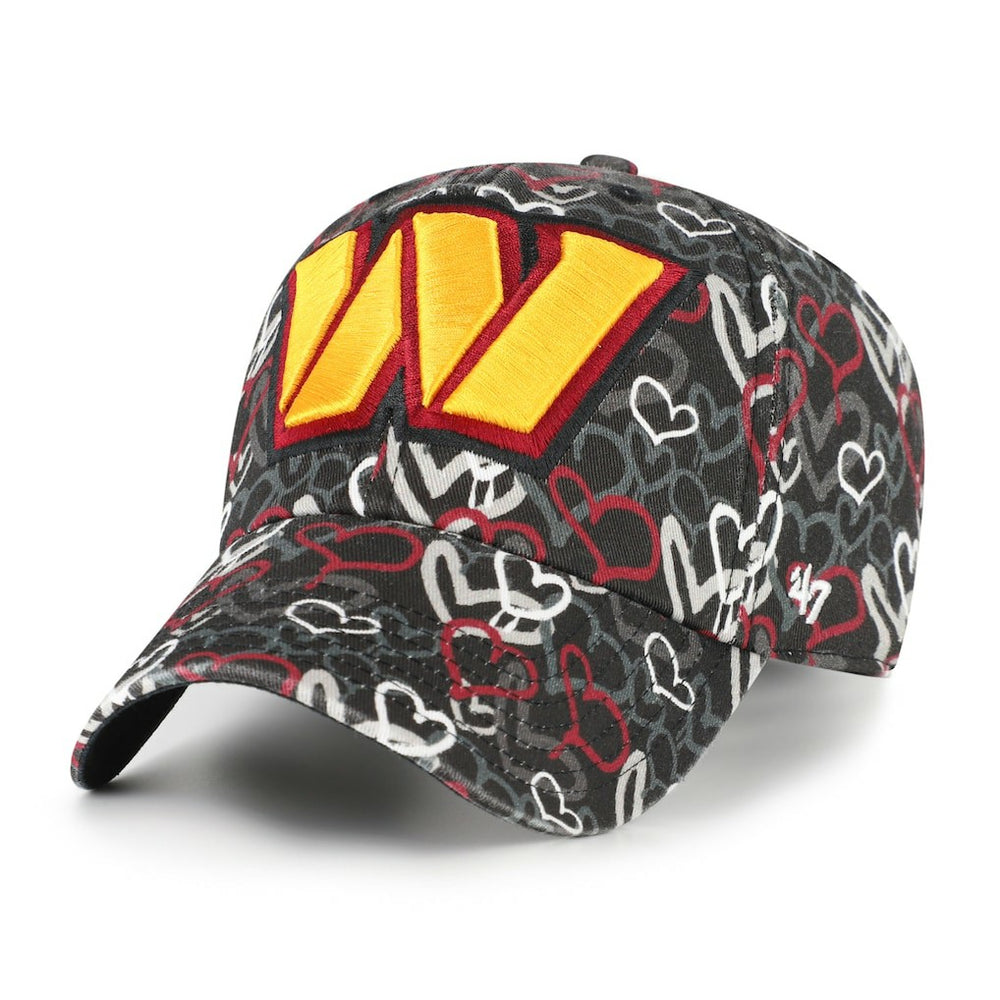 Washington Commanders '47 Girls Preschool Mural Clean Up Adjustable Hat Black - 47 brand
