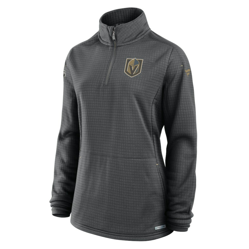 Vegas Golden Knights Fanatics Women's Authentic Pro Rink Quarter-Zip Pullover  Charcoal