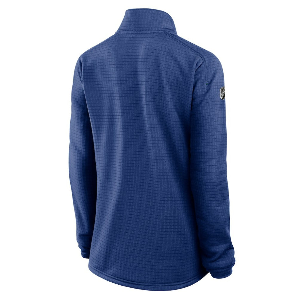 Vancouver Canucks - Fanatics Women's Authentic Pro Rink Quarter-Zip Pullover  Blue