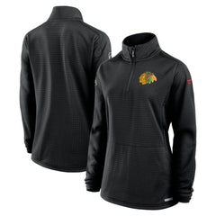 Chicago Blackhawks Fanatics Women's Authentic Pro Rink Quarter-Zip Pullover  Black