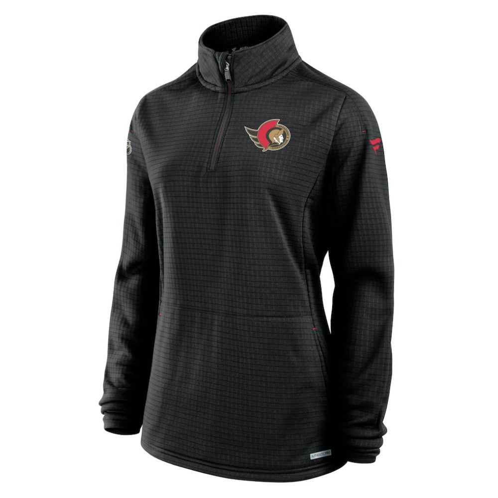 Ottawa Senators - Fanatics Women's Authentic Pro Rink Quarter-Zip Pullover  Black