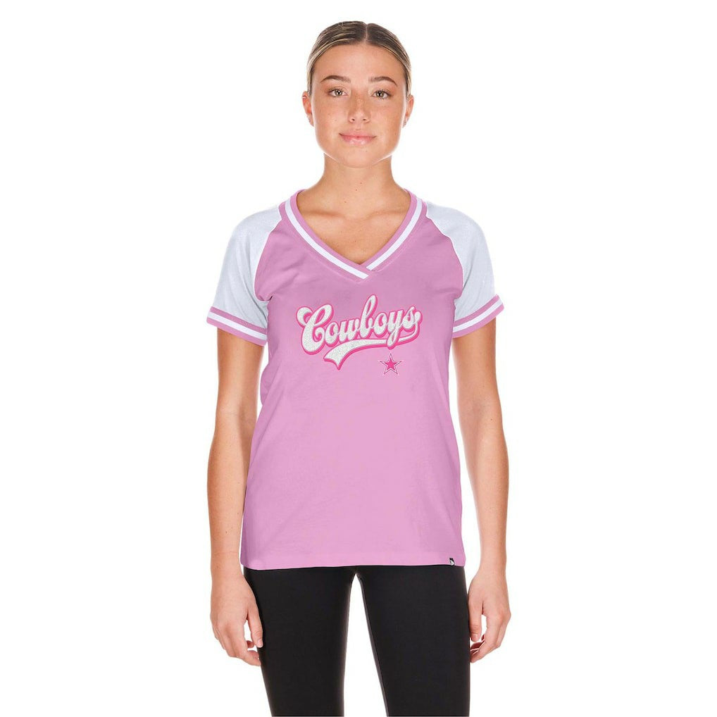Dallas Cowboys New Era Women's Mommy & Me V-Neck T-Shirt Pink - NFL