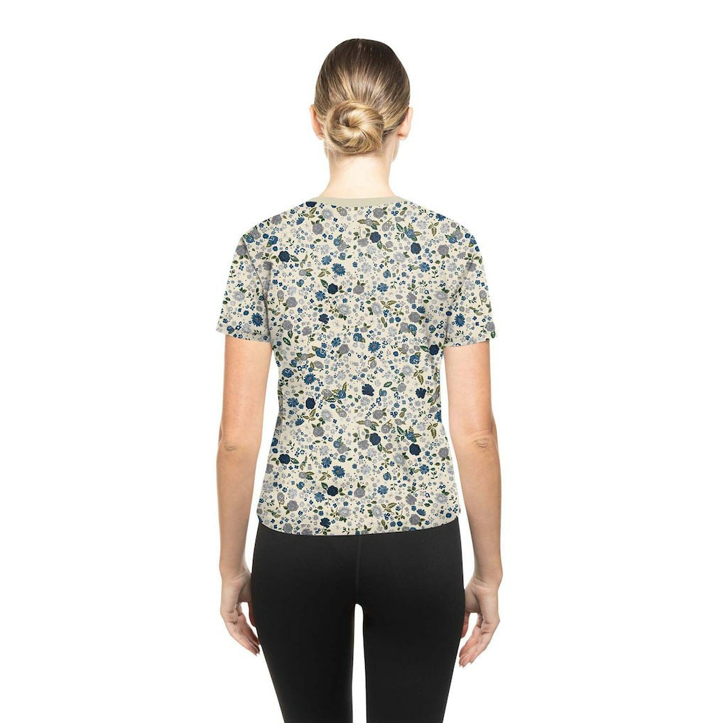 Dallas Cowboys New Era Women's Glam Game Floral Scoop Neck T-Shirt Cream - NFL