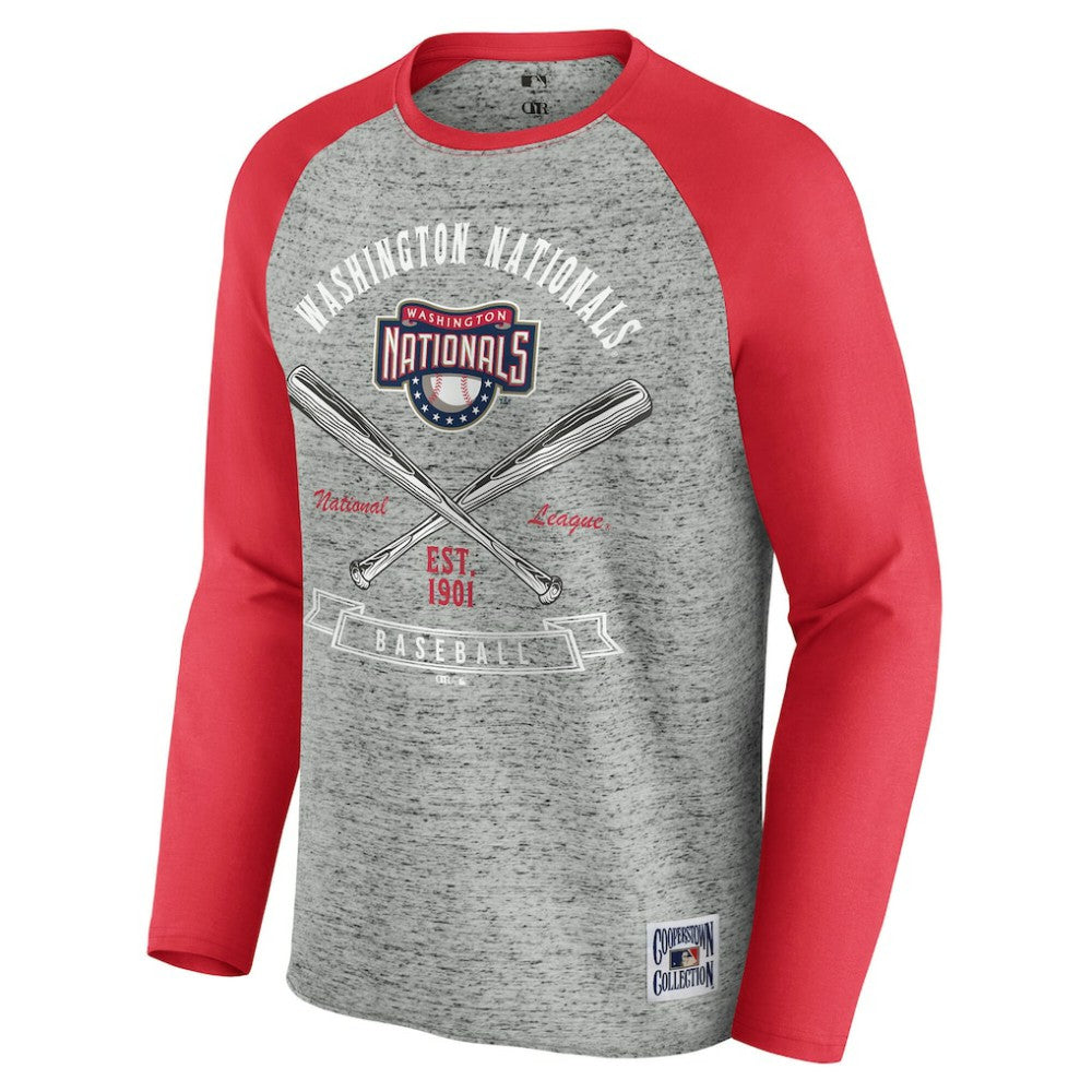 Washington Nationals Darius Rucker Collection by Fanatics Raw Edge Raglan Long Sleeve Baseball T-Shirt Online
