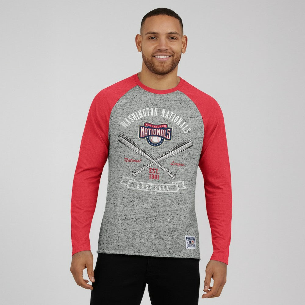 Washington Nationals Darius Rucker Collection by Fanatics Raw Edge Raglan Long Sleeve Baseball T-Shirt Online