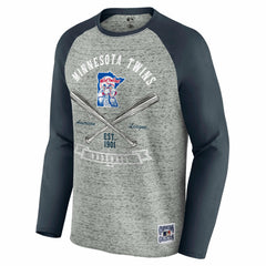 Minnesota Twins Darius Rucker Collection by Fanatics Raw Edge Raglan Long Sleeve Baseball T-Shirt Clearance