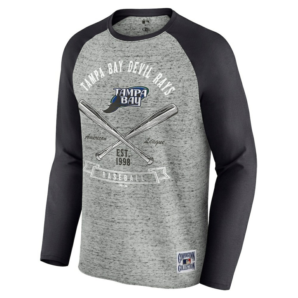 Tampa Bay Rays Darius Rucker Collection by Fanatics Raw Edge Raglan Long Sleeve Baseball T-Shirt for sale