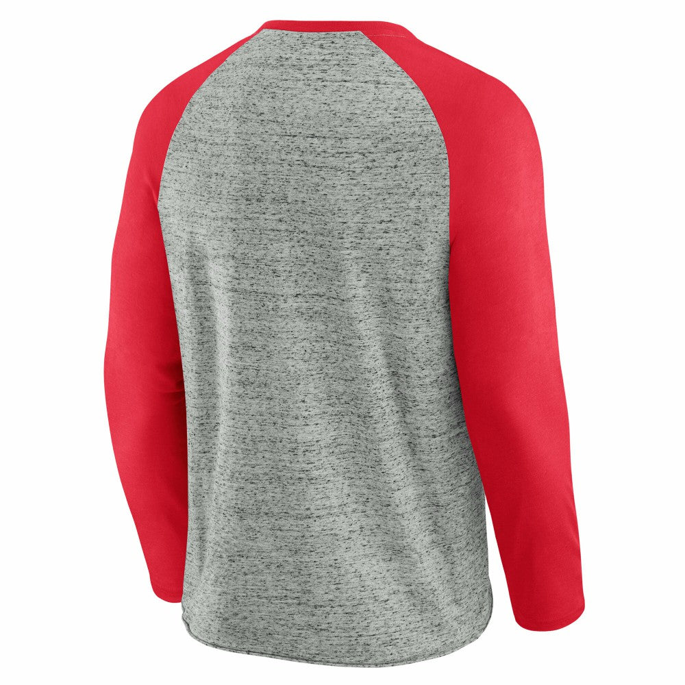 Cincinnati Reds Darius Rucker Collection by Fanatics Raw Edge Raglan Long Sleeve Baseball T-Shirt Lifestyle