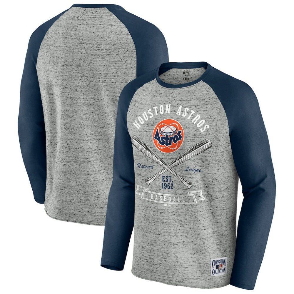 Houston Astros Darius Rucker Collection by Fanatics Raw Edge Raglan Long Sleeve Baseball T-Shirt Clearance